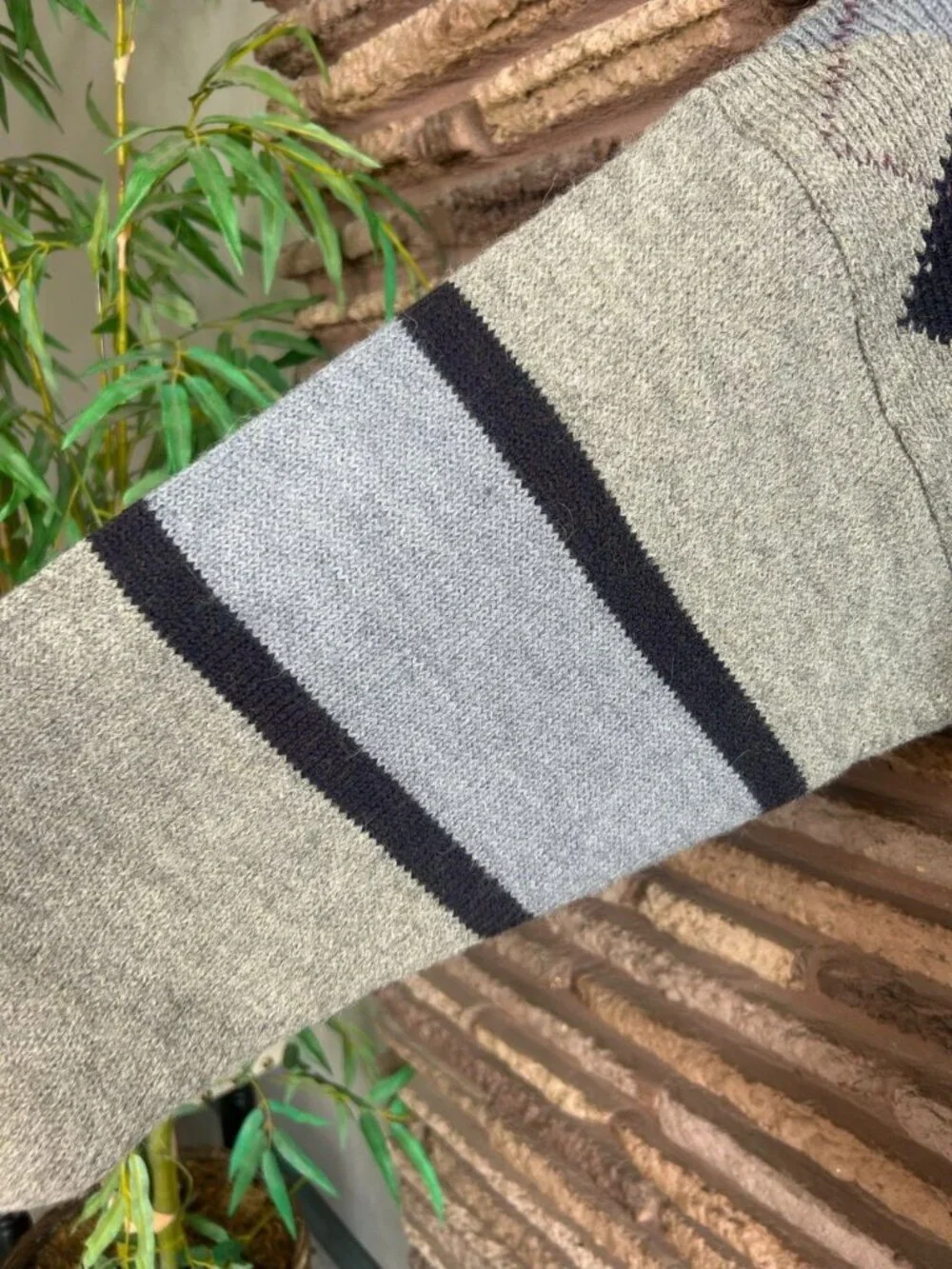 St. Michael - Marks & Spencer Sweater Argyle Alpaca Wool Embroidered Ski Size XL
